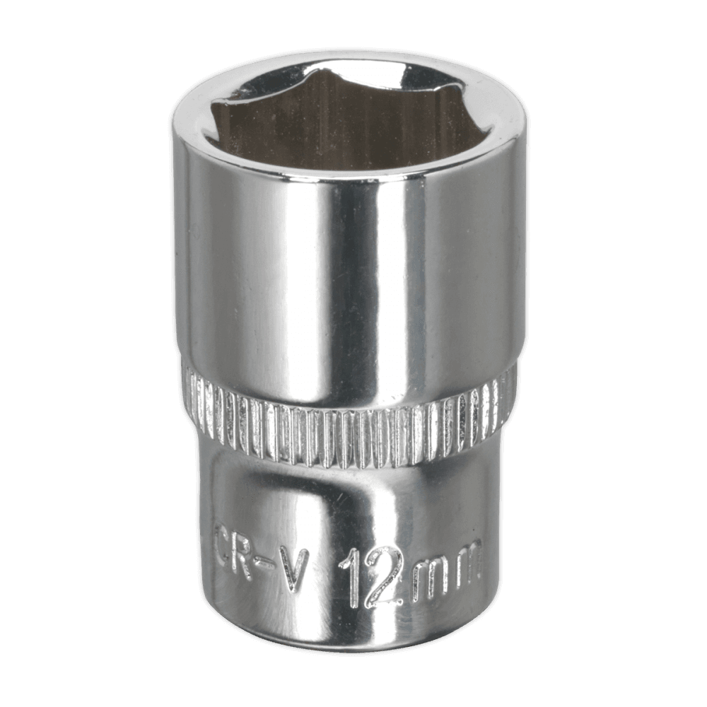 Sealey WallDrive Socket 12mm 1/4"Sq Drive Fully Polished Model No-SP1412