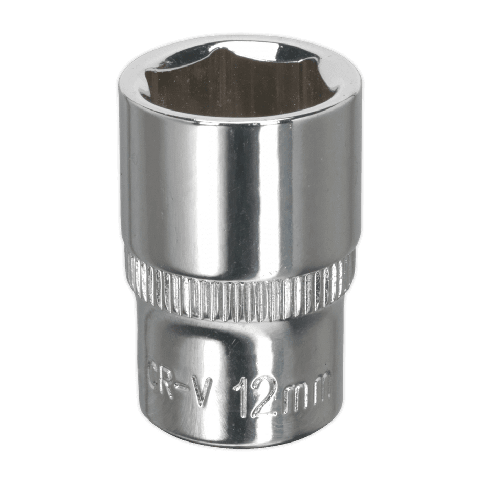 Sealey WallDrive Socket 12mm 1/4"Sq Drive Fully Polished Model No-SP1412