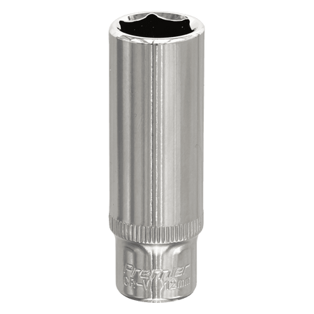 Sealey WallDrive Socket 12mm Deep 1/4"Sq Drive Fully Polished Model No-SP1412D