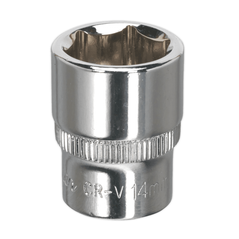 Sealey WallDrive Socket 14mm 1/4"Sq Drive Fully Polished Model No-SP1414
