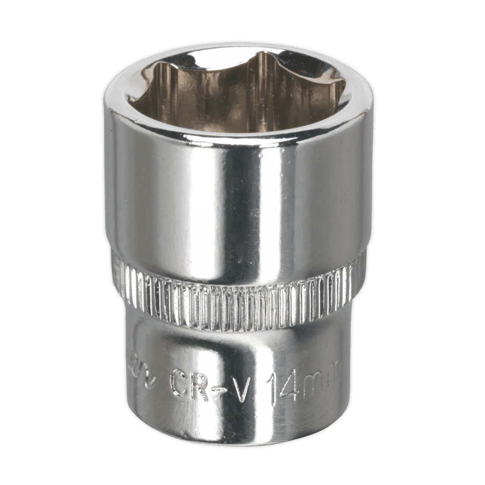 Sealey WallDrive Socket 14mm 1/4"Sq Drive Fully Polished Model No-SP1414