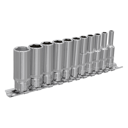 Sealey Socket Set 11pc 1/4"Sq Drive 6pt Deep WallDrive Imperial Model No-AK2671
