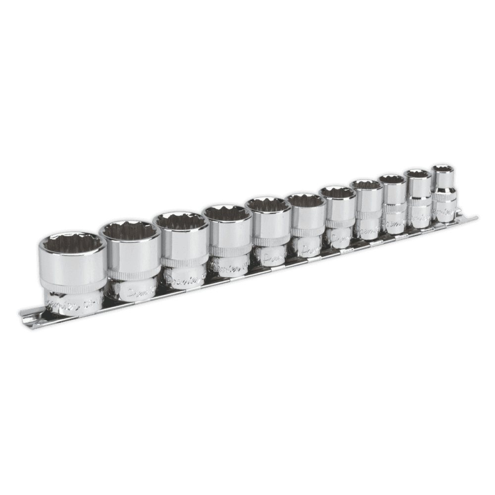 Sealey Socket Set 11pc 3/8"Sq Drive 12pt WallDrive Imperial Model No-AK2672