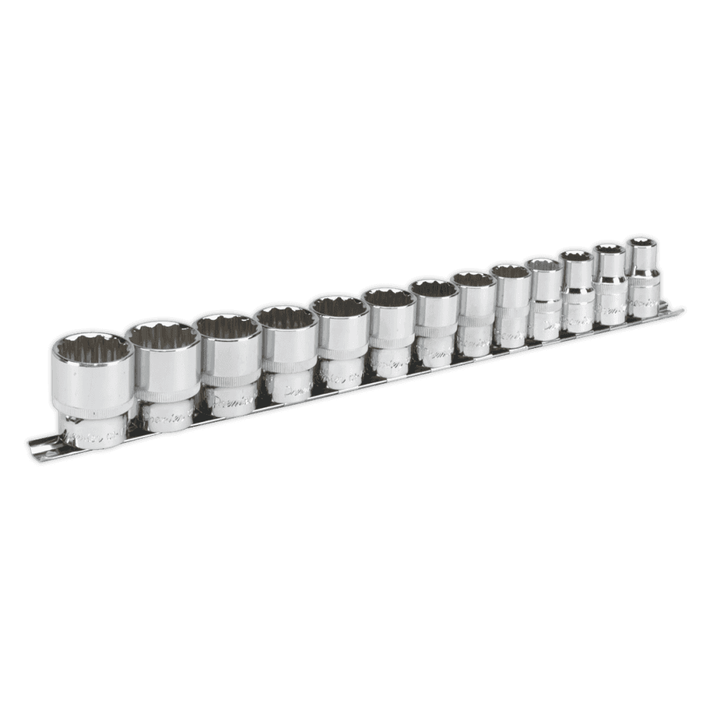 Sealey Socket Set 13pc 1/2"Sq Drive 12pt WallDrive Imperial Model No-AK2674