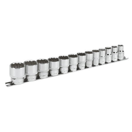 Sealey Socket Set 13pc 1/2"Sq Drive 12pt WallDrive Imperial Model No-AK2674