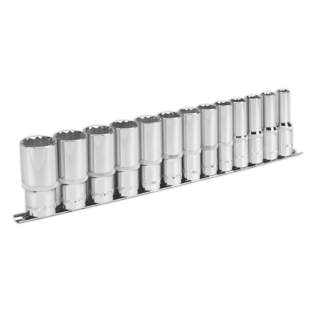 Sealey Socket Set 13pc 1/2"Sq Drive 12pt Deep WallDrive Imperial Model No-AK2675