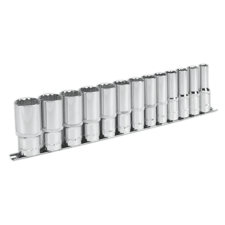 Sealey Socket Set 13pc 1/2"Sq Drive 12pt Deep WallDrive Imperial Model No-AK2675