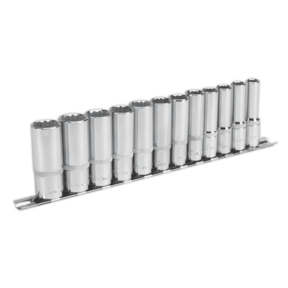 Sealey Socket Set 12pc 3/8"Sq Drive 12pt Deep WallDrive Metric Model No-AK2683