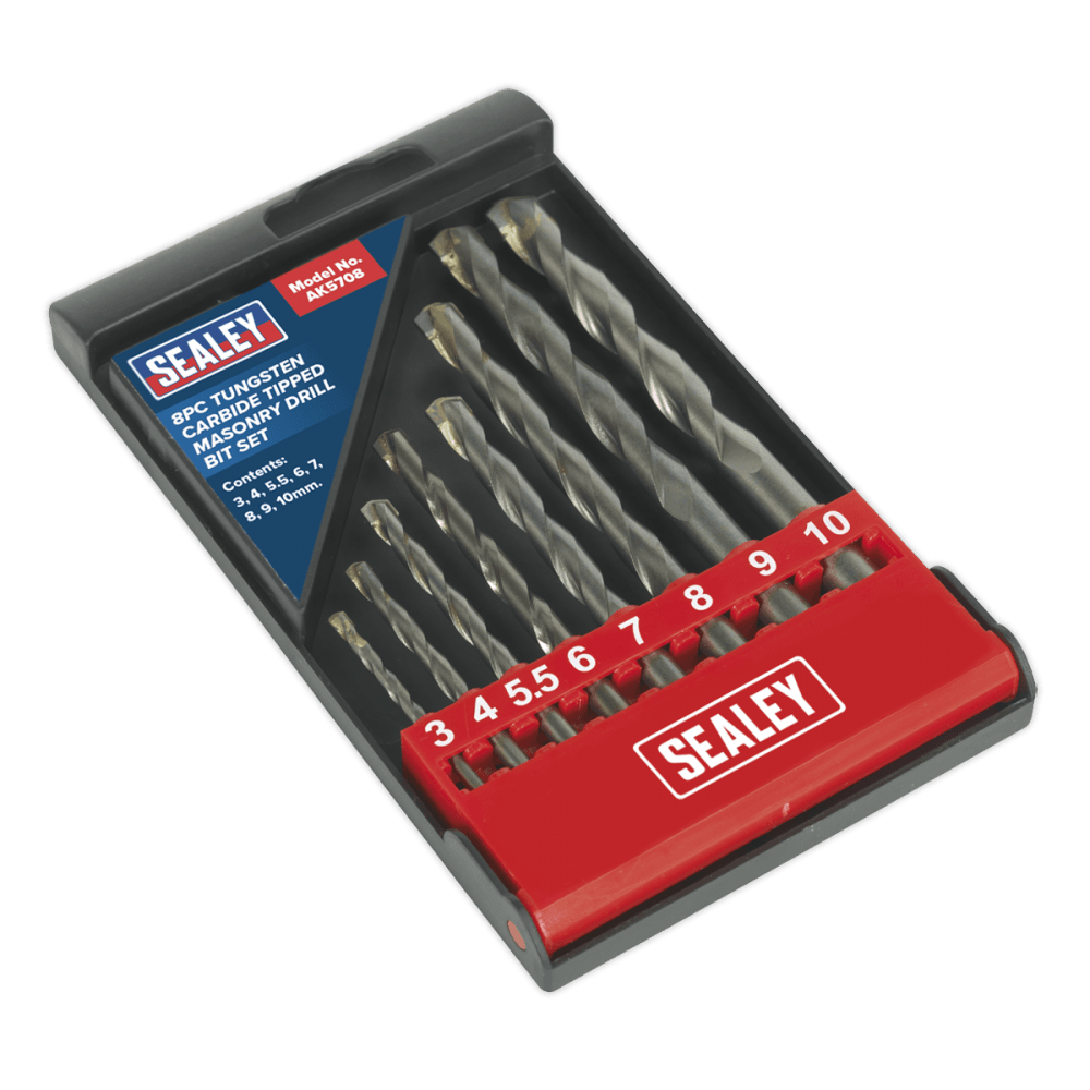 Sealey Tungsten Carbide Tipped Masonry Drill Bit Set 8pc Model No-AK5708