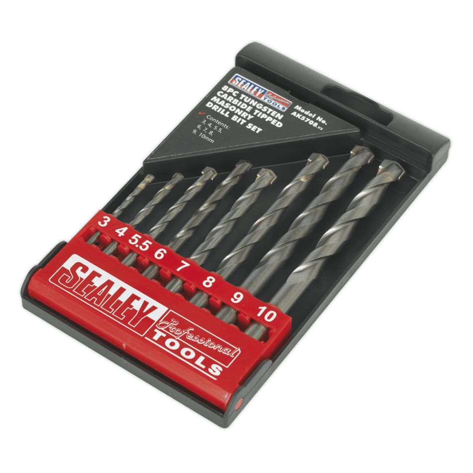 Sealey Tungsten Carbide Tipped Masonry Drill Bit Set 8pc Model No-AK5708