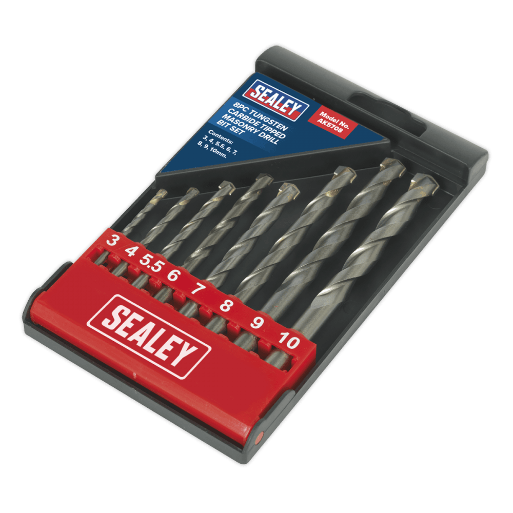 Sealey Tungsten Carbide Tipped Masonry Drill Bit Set 8pc Model No-AK5708
