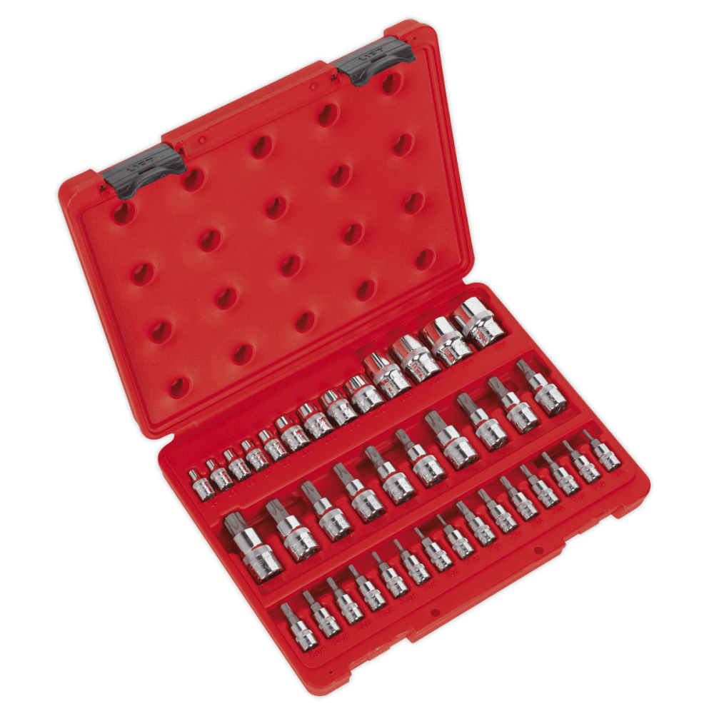Sealey TRX-Star Socket & Security Socket Bit Set 38pc 1/4", 3/8" & 1/2"Sq Drive Model No-AK6197