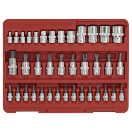 Sealey TRX-Star Socket & Security Socket Bit Set 38pc 1/4", 3/8" & 1/2"Sq Drive Model No-AK6197