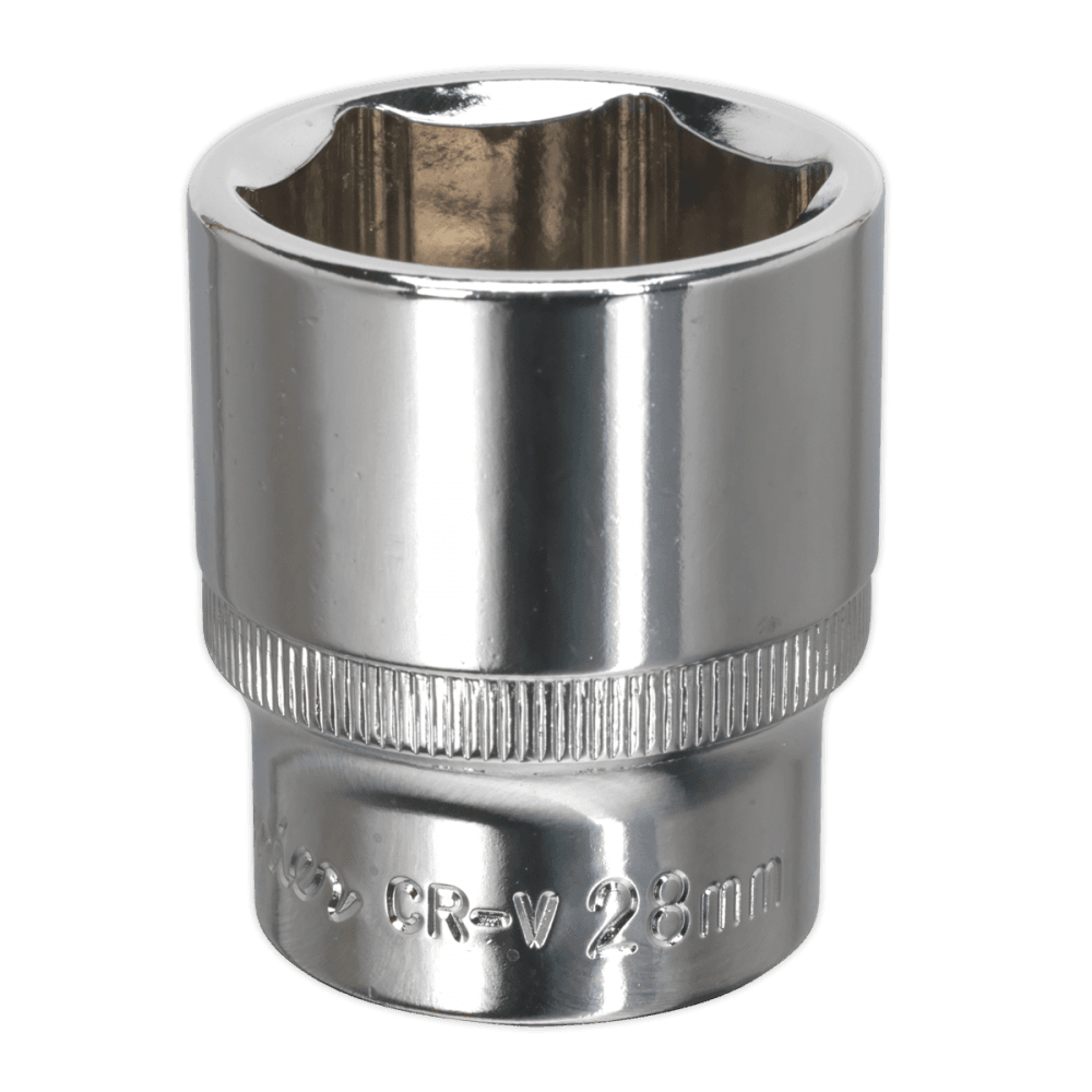 Sealey WallDrive Socket 28mm 1/2"Sq Drive Fully Polished Model No-SP1228