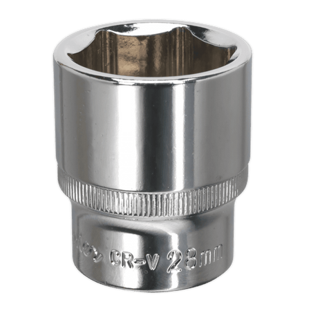 Sealey WallDrive Socket 28mm 1/2"Sq Drive Fully Polished Model No-SP1228