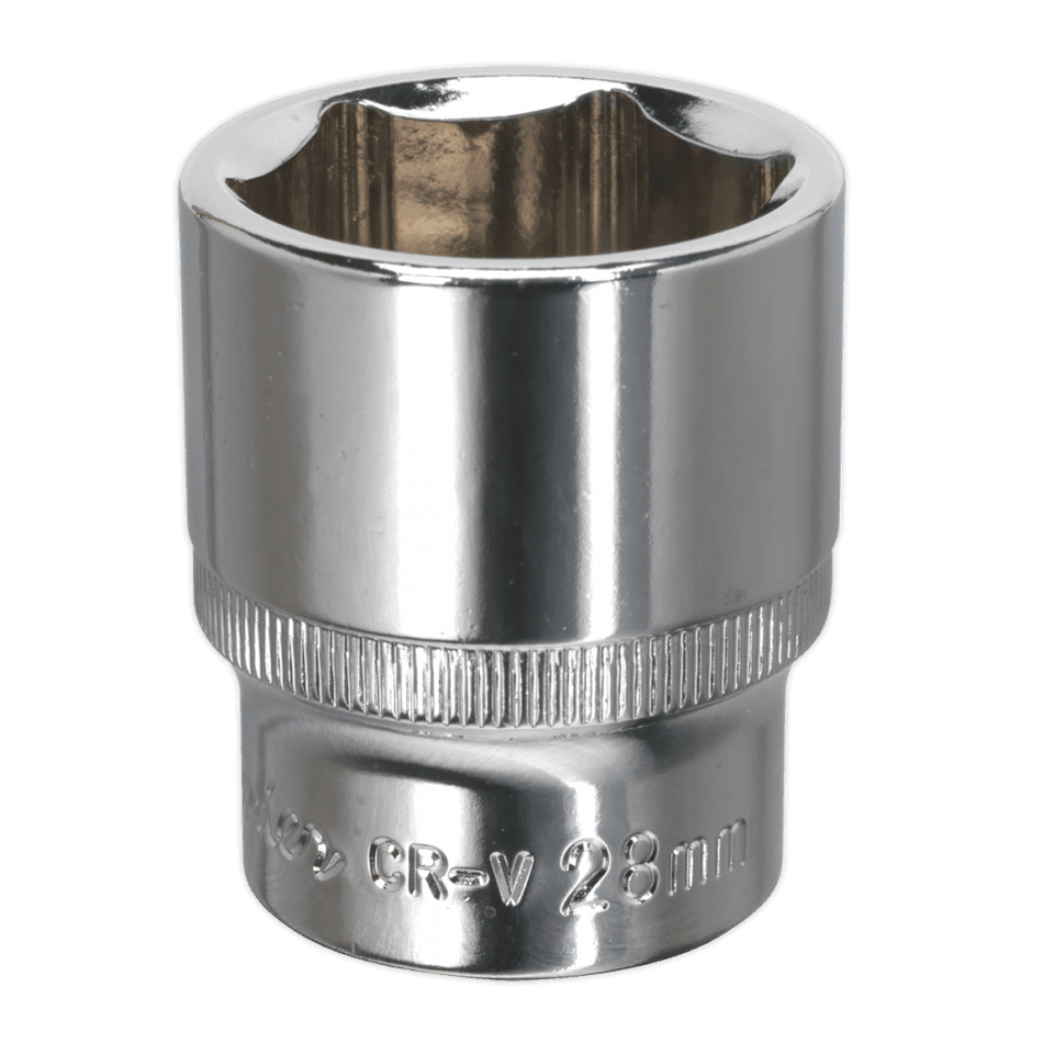 Sealey WallDrive Socket 28mm 1/2"Sq Drive Fully Polished Model No-SP1228