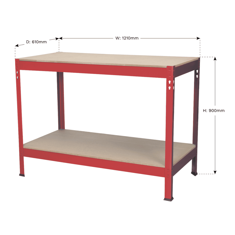 Sealey Workbench 1.2mtr Steel Wooden Top Model No-AP1210