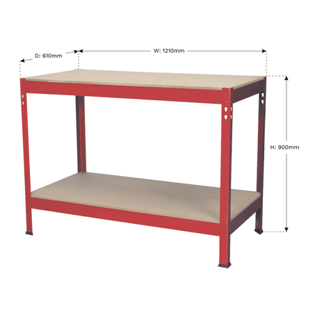 Sealey Workbench 1.2mtr Steel Wooden Top Model No-AP1210