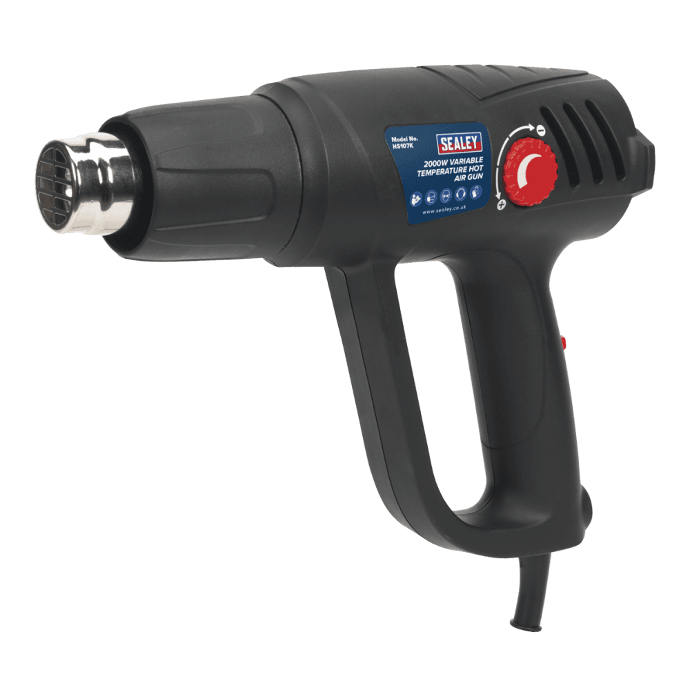 Sealey Variable Temperature Hot Air Gun Kit 2000W 50-450Â¶ÃºC/90-600Â¶ÃºC Model No-HS107K