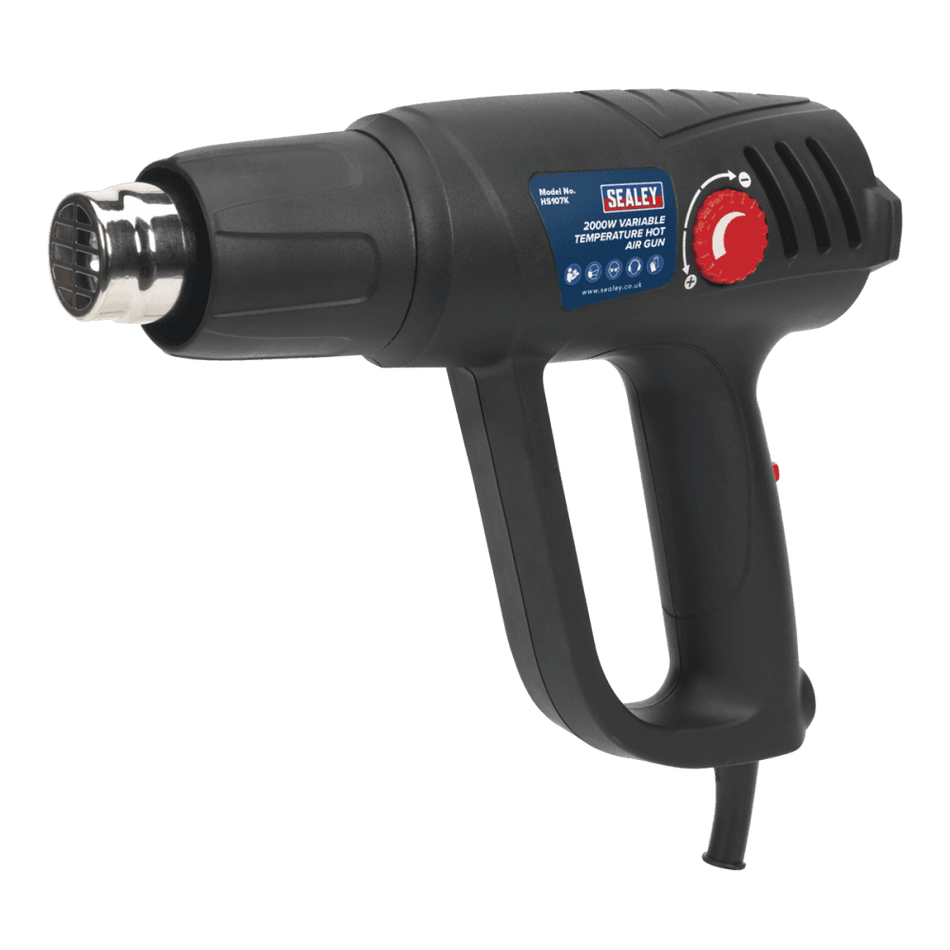 Sealey Variable Temperature Hot Air Gun Kit 2000W 50-450Â¶ÃºC/90-600Â¶ÃºC Model No-HS107K