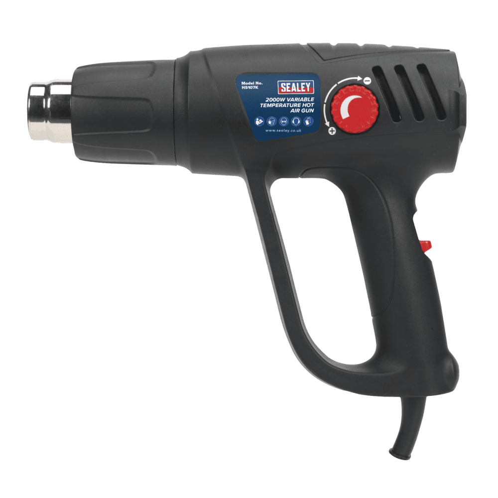 Sealey Variable Temperature Hot Air Gun Kit 2000W 50-450Â¶ÃºC/90-600Â¶ÃºC Model No-HS107K