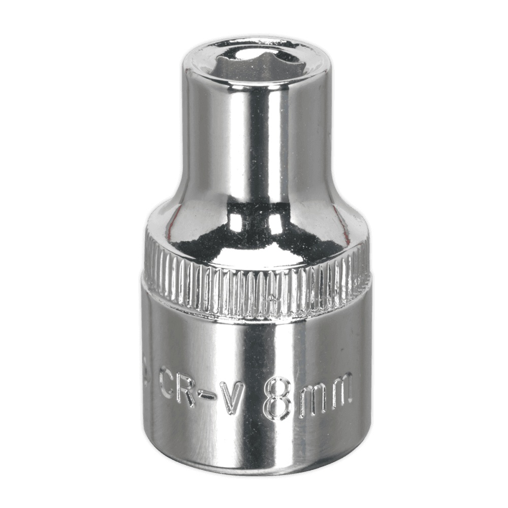 Sealey WallDrive Socket 8mm 1/2"Sq Drive Fully Polished Model No-SP1208