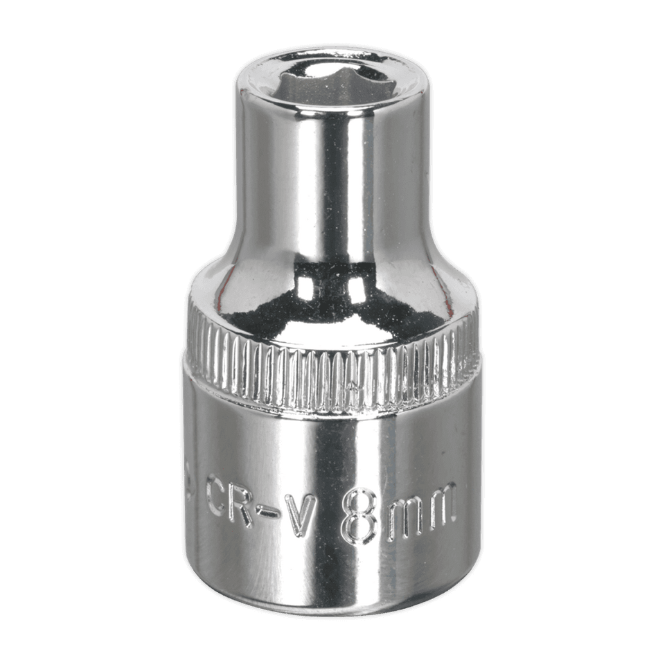 Sealey WallDrive Socket 8mm 1/2"Sq Drive Fully Polished Model No-SP1208