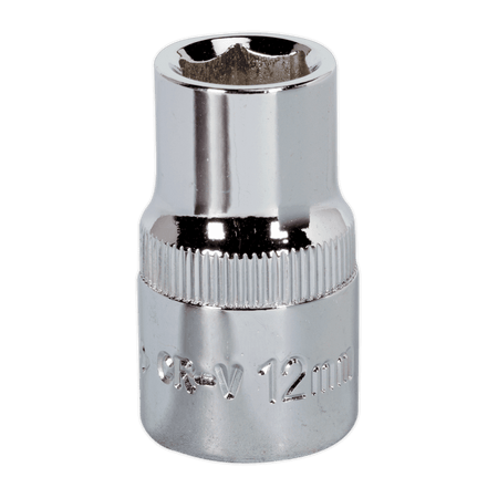 Sealey WallDrive Socket 12mm 1/2"Sq Drive Fully Polished Model No-SP1212