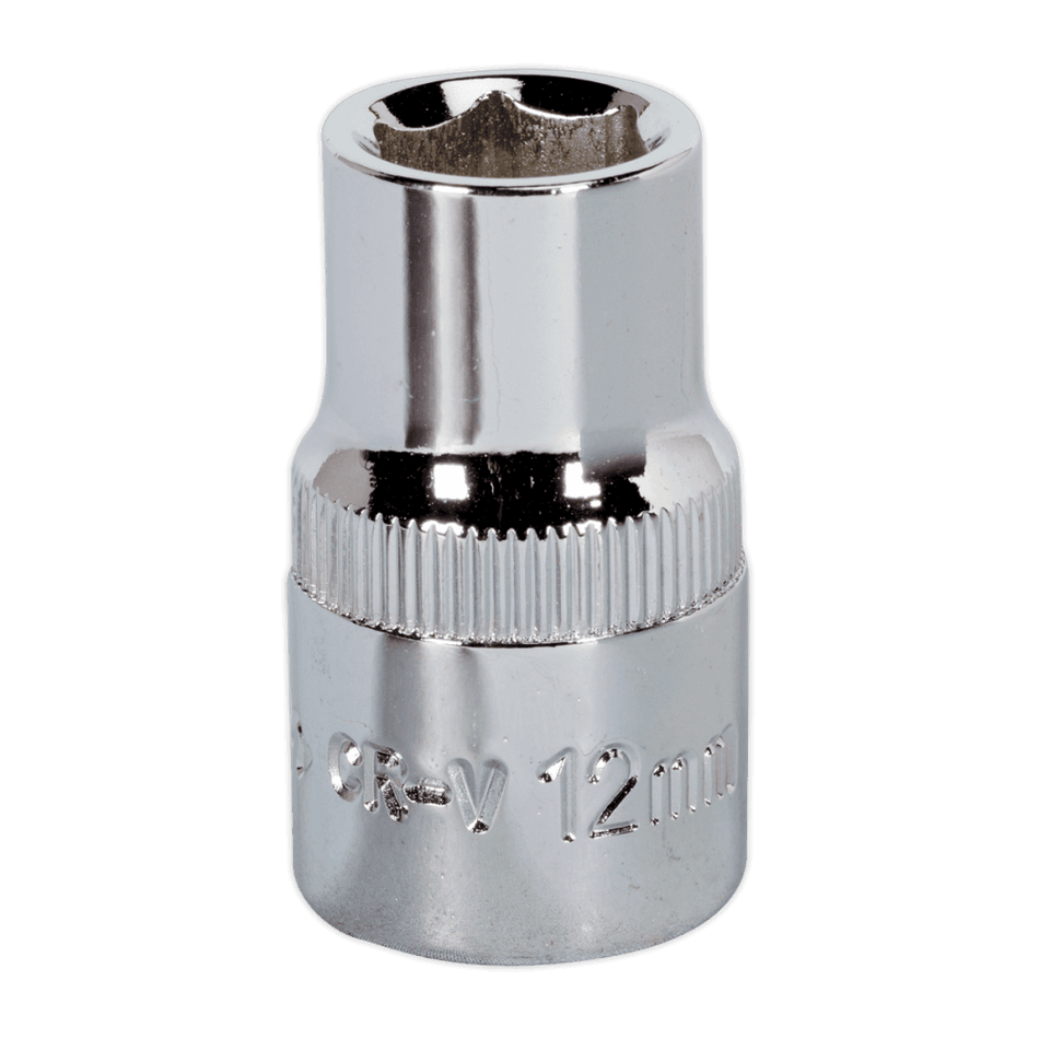 Sealey WallDrive Socket 12mm 1/2"Sq Drive Fully Polished Model No-SP1212