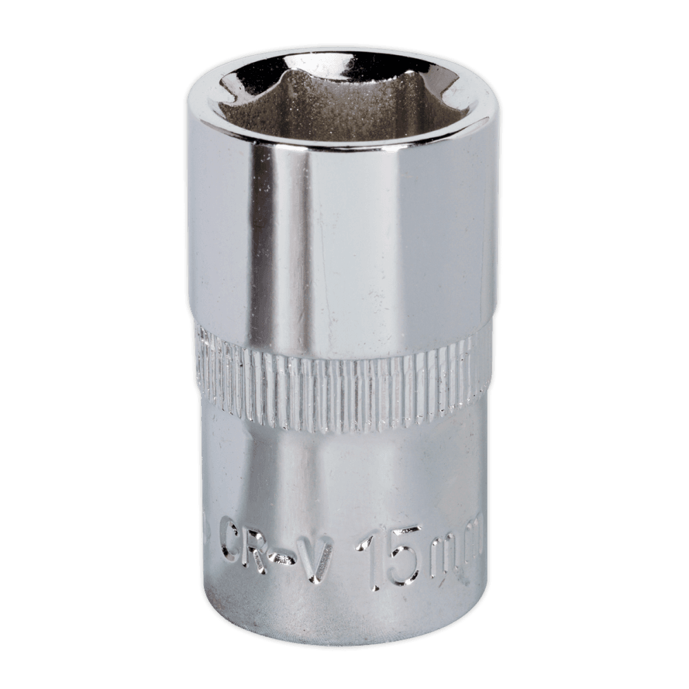Sealey WallDrive Socket 15mm 1/2"Sq Drive Fully Polished Model No-SP1215