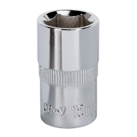 Sealey WallDrive Socket 15mm 1/2"Sq Drive Fully Polished Model No-SP1215