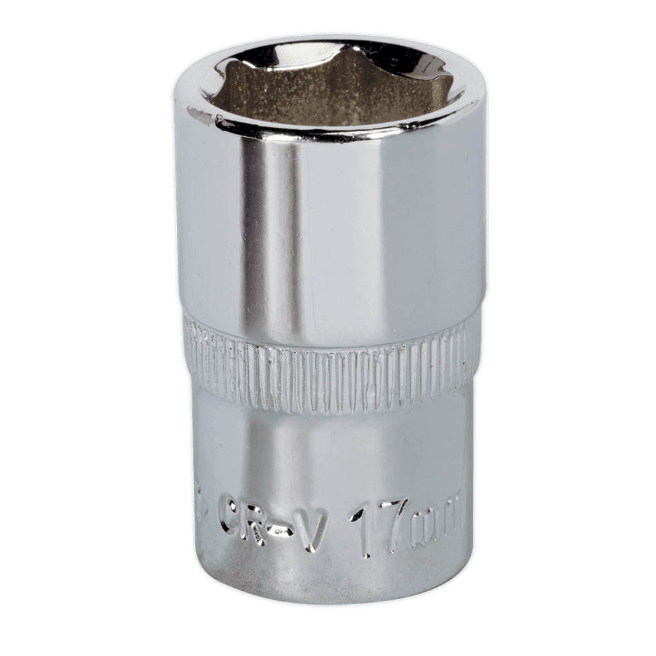 Sealey WallDrive Socket 17mm 1/2"Sq Drive Fully Polished Model No-SP1217