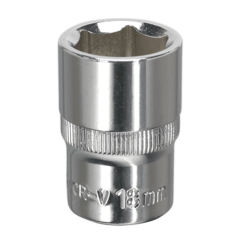 Sealey WallDrive Socket 18mm 1/2"Sq Drive Fully Polished Model No-SP1218