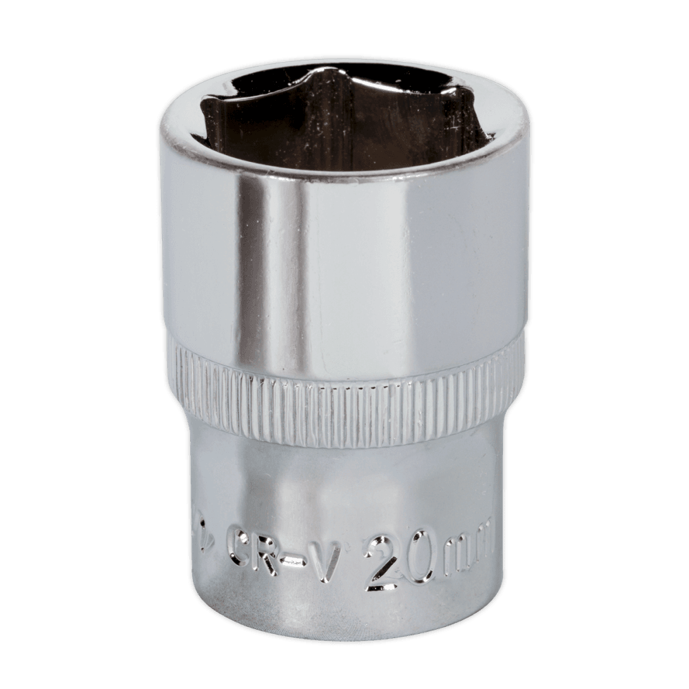 Sealey WallDrive Socket 20mm 1/2"Sq Drive Fully Polished Model No-SP1220