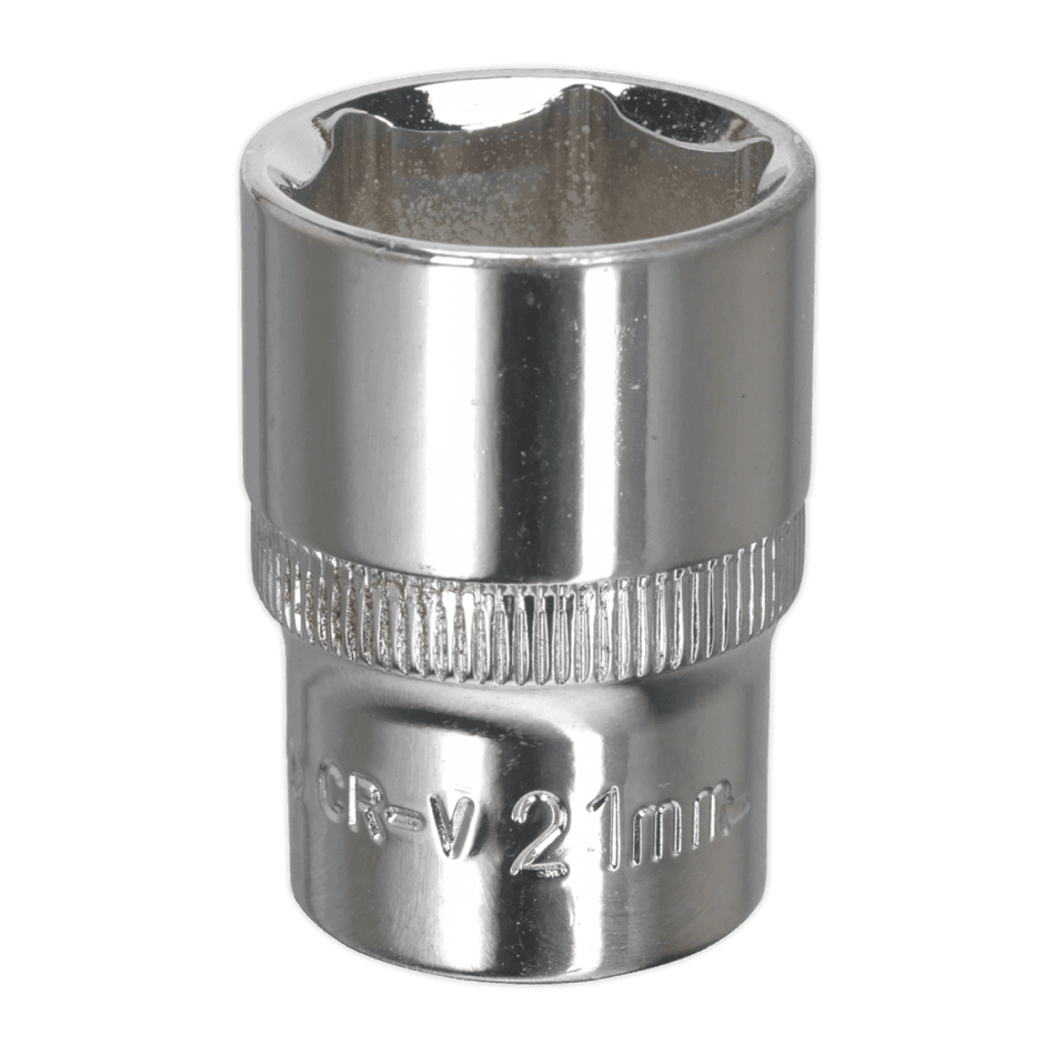 Sealey WallDrive Socket 21mm 1/2"Sq Drive Fully Polished Model No-SP1221