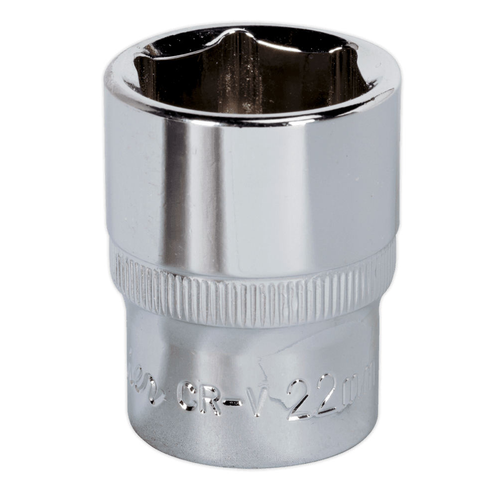 Sealey WallDrive Socket 22mm 1/2"Sq Drive Fully Polished Model No-SP1222