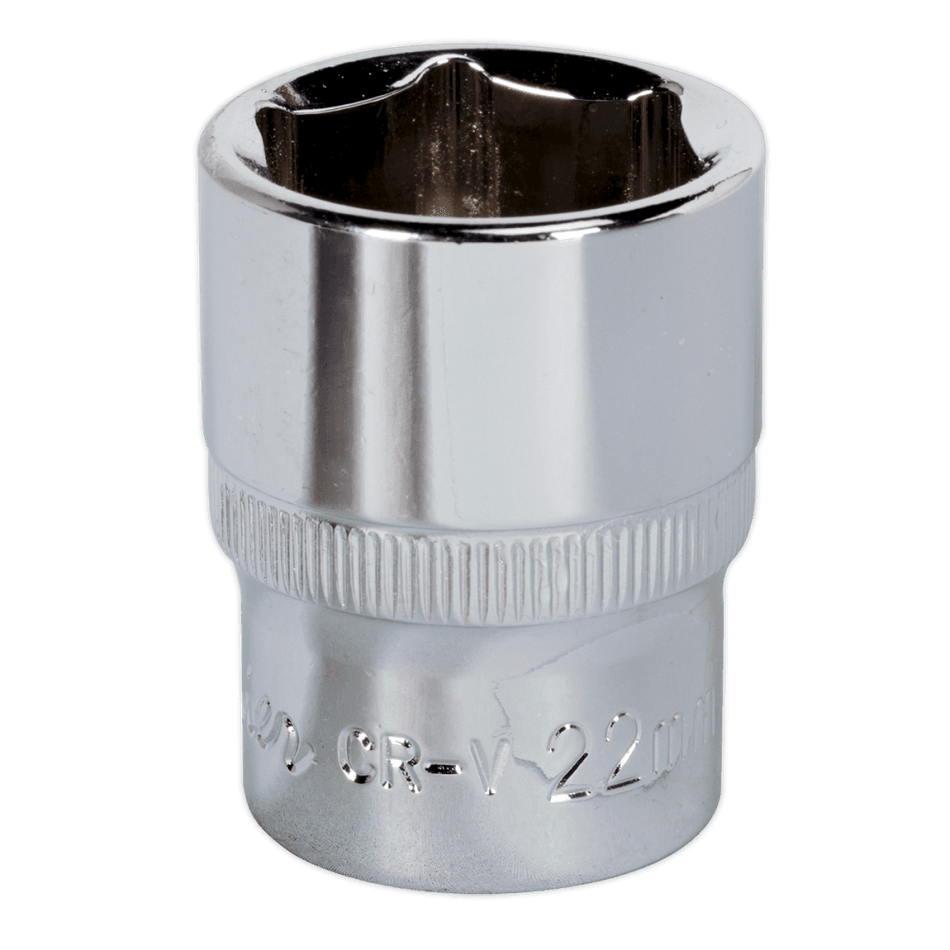 Sealey WallDrive Socket 22mm 1/2"Sq Drive Fully Polished Model No-SP1222