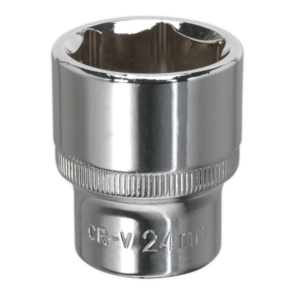 Sealey WallDrive Socket 24mm 1/2"Sq Drive Fully Polished Model No-SP1224