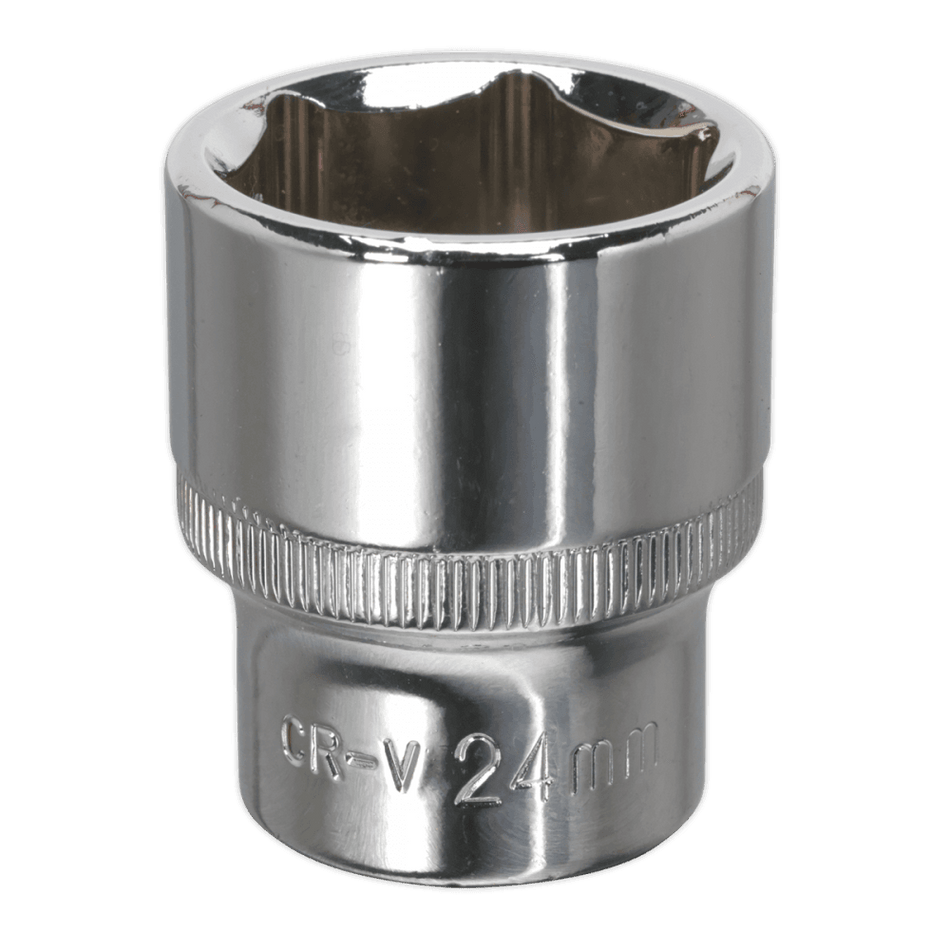 Sealey WallDrive Socket 24mm 1/2"Sq Drive Fully Polished Model No-SP1224