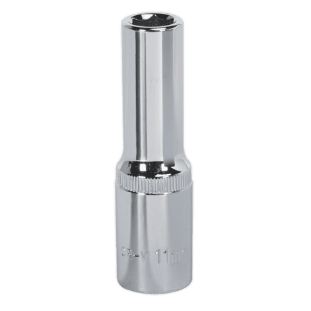 Sealey WallDrive Socket 11mm Deep 1/2"Sq Drive Fully Polished Model No-SP1211D