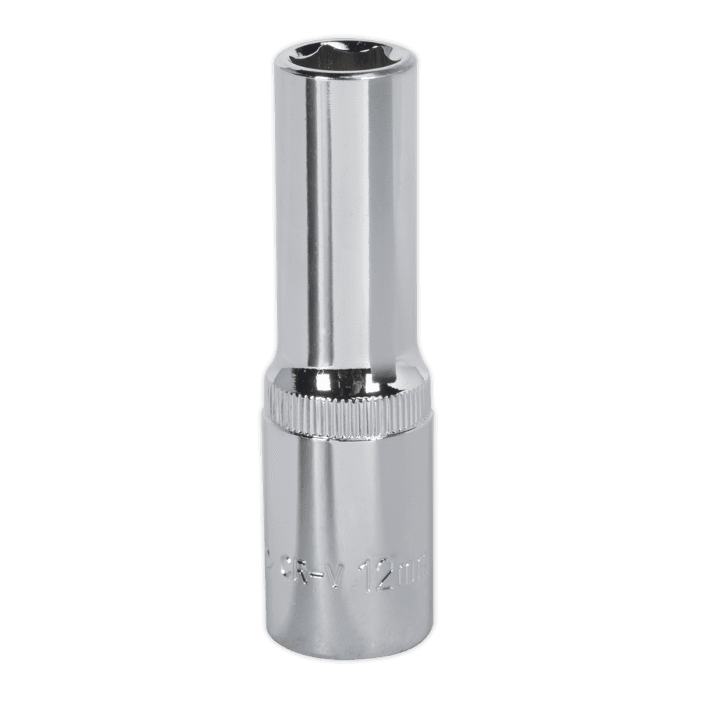 Sealey WallDrive Socket 12mm Deep 1/2"Sq Drive Fully Polished Model No-SP1212D