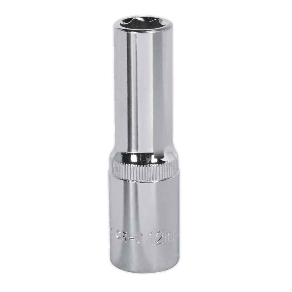 Sealey WallDrive Socket 12mm Deep 1/2"Sq Drive Fully Polished Model No-SP1212D