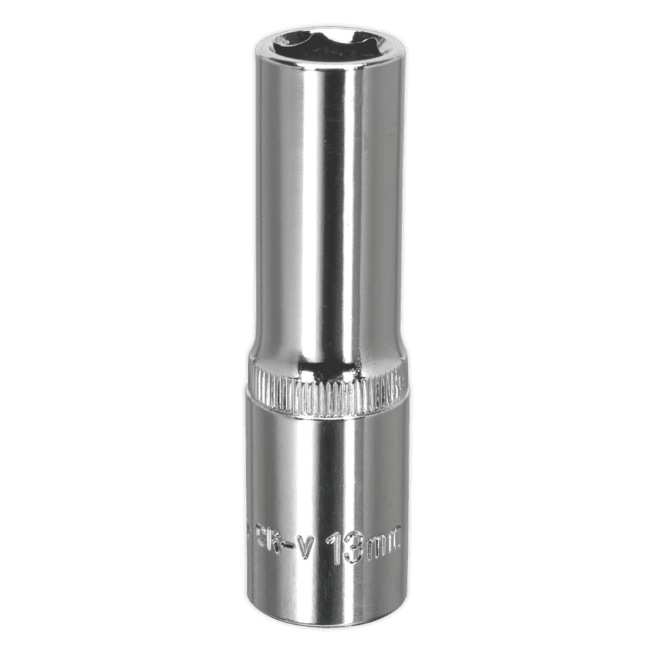 Sealey WallDrive Socket 13mm Deep 1/2"Sq Drive Fully Polished Model No-SP1213D