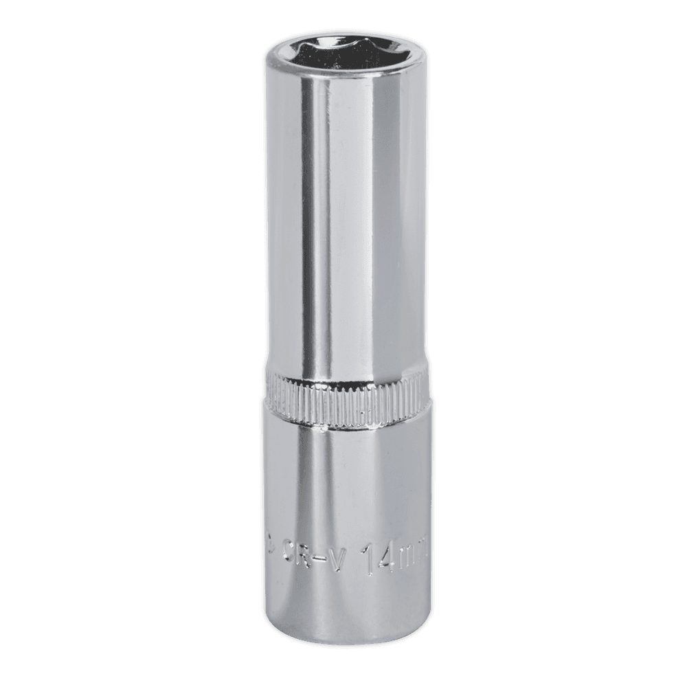 Sealey WallDrive Socket 14mm Deep 1/2"Sq Drive Fully Polished Model No-SP1214D