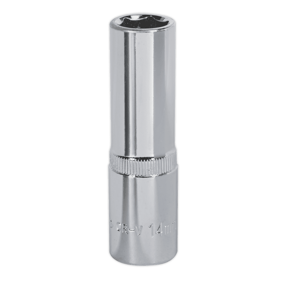 Sealey WallDrive Socket 14mm Deep 1/2"Sq Drive Fully Polished Model No-SP1214D