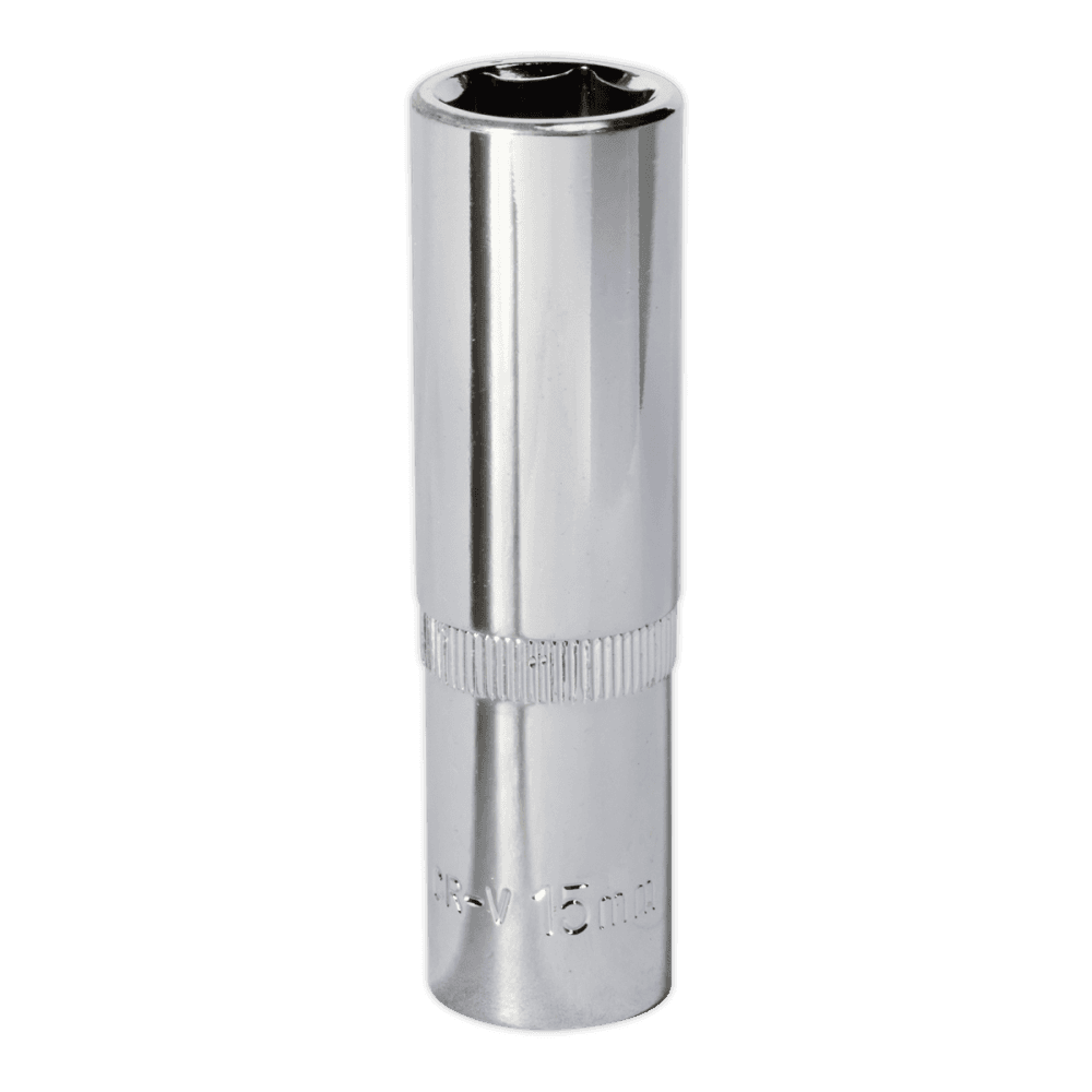 Sealey WallDrive Socket 15mm Deep 1/2"Sq Drive Fully Polished Model No-SP1215D