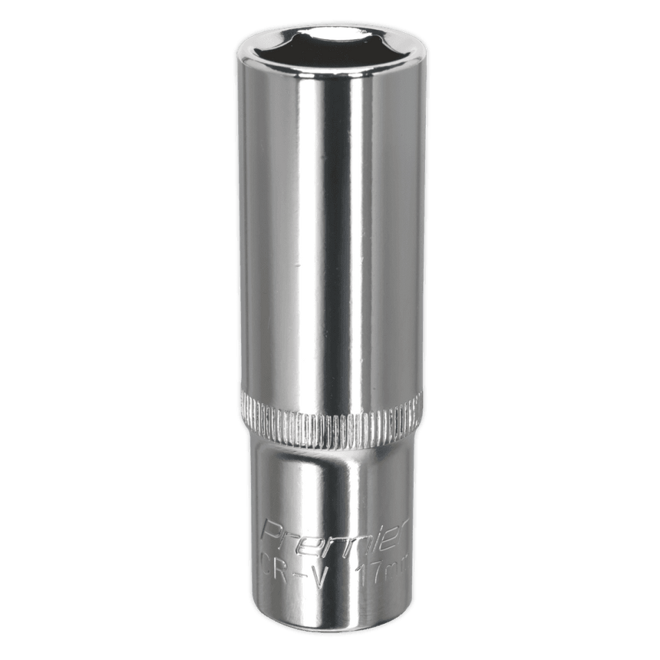 Sealey WallDrive Socket 17mm Deep 1/2"Sq Drive Fully Polished Model No-SP1217D
