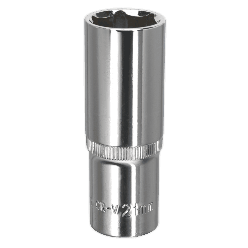 Sealey WallDrive Socket 21mm Deep 1/2"Sq Drive Fully Polished Model No-SP1221D