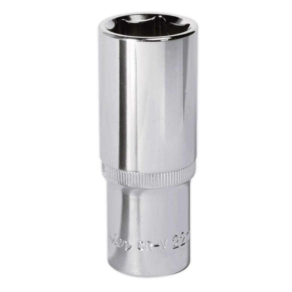 Sealey WallDrive Socket 22mm Deep 1/2"Sq Drive Fully Polished Model No-SP1222D