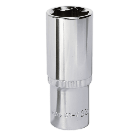Sealey WallDrive Socket 22mm Deep 1/2"Sq Drive Fully Polished Model No-SP1222D